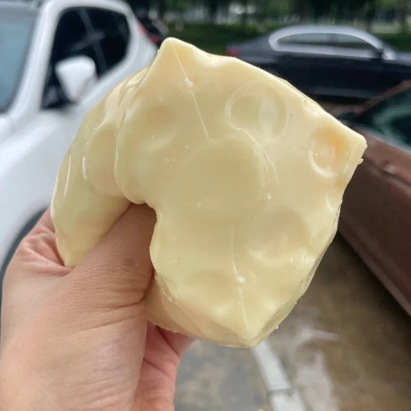 Cheese Cube Stress Ball Crunchy Squeeze Ball Squishy Toy Round Blocks Filled Fidget Toy ASMR Sensory Anti-Stress Festival Gift
