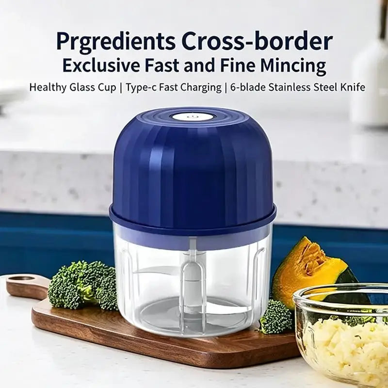 2026 Upgraded Mini Electric Garlic Chopper Portable USB Charging Food Processor Waterproof Veggie Onion Grinder BPA Free Kitchen