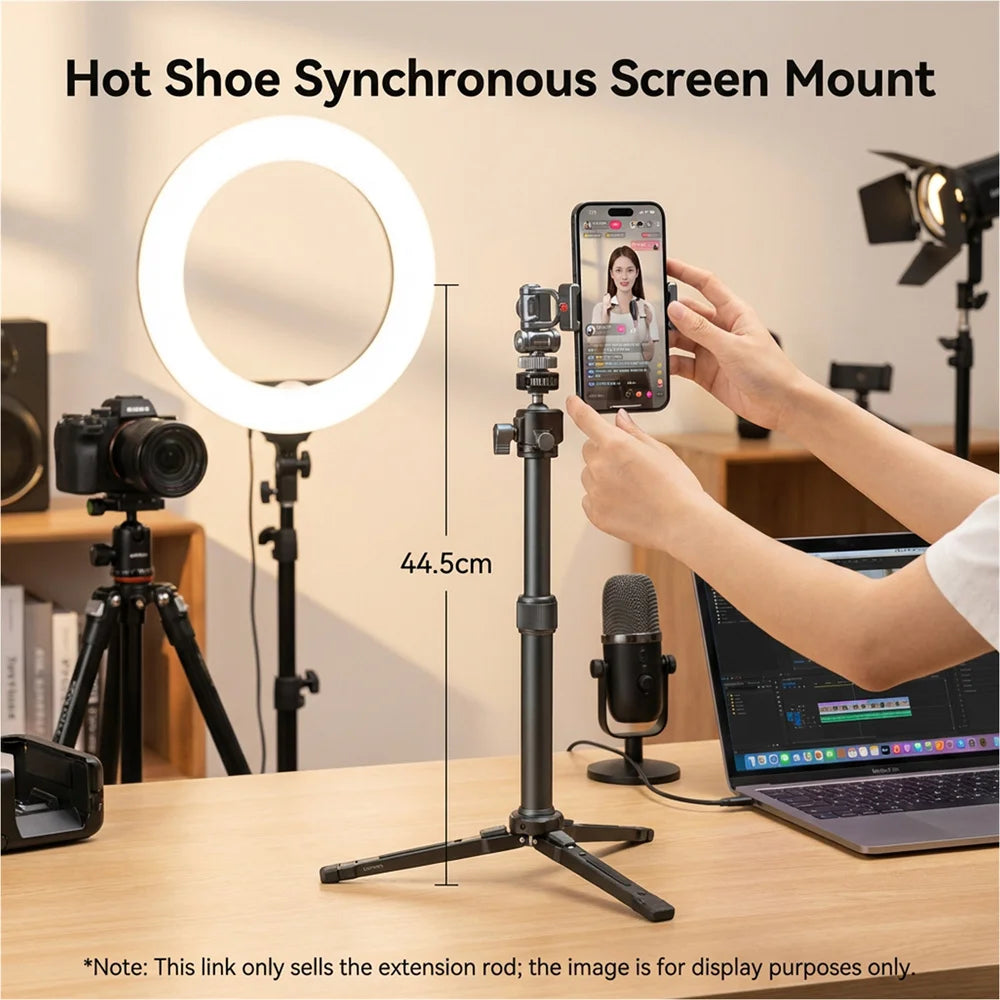Leaplight All Metal Aluminum Alloy Tripod Stand, Central Axis Extension Rod Stretchable Desktop Selfie Stick