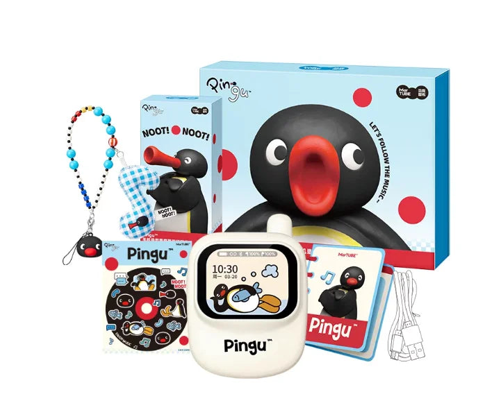 New Pingu Bluetooth Screen Headphones Custom Screen Dual Modes for Gaming and Music Bluetooth 6.0 Cute Phone Shape