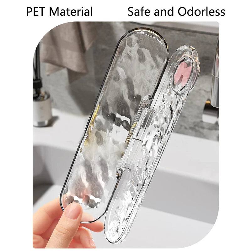 New Travel Homeuse Portable Toothbrush Storage Box Dustproof Toothbrush Boxes Cute Bowknot Water Ripple Tooth brush Cover Case