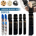 20Pcs T-Shaft Jigsaw Blades HCS Assorted Jig Saw Blades Fast Cut Down Saw For Wood Plastic Metal Cutting Blades Cutting Tools