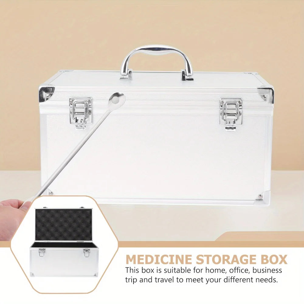 Aluminum Tool Case Multi-Purpose Hard Metal Storage Box for Garage Organization & Toy Storage, Portable Protective Carrying Case