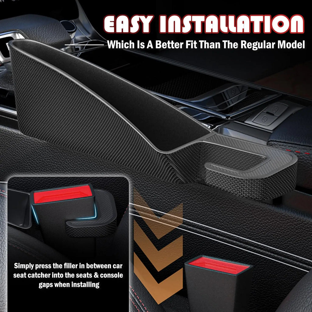 2Pcs Short Car Seat Gap Filler Seat Crevice Storage Box Bag Between Seats Console Organizer Decoration Interior Auto Accessories
