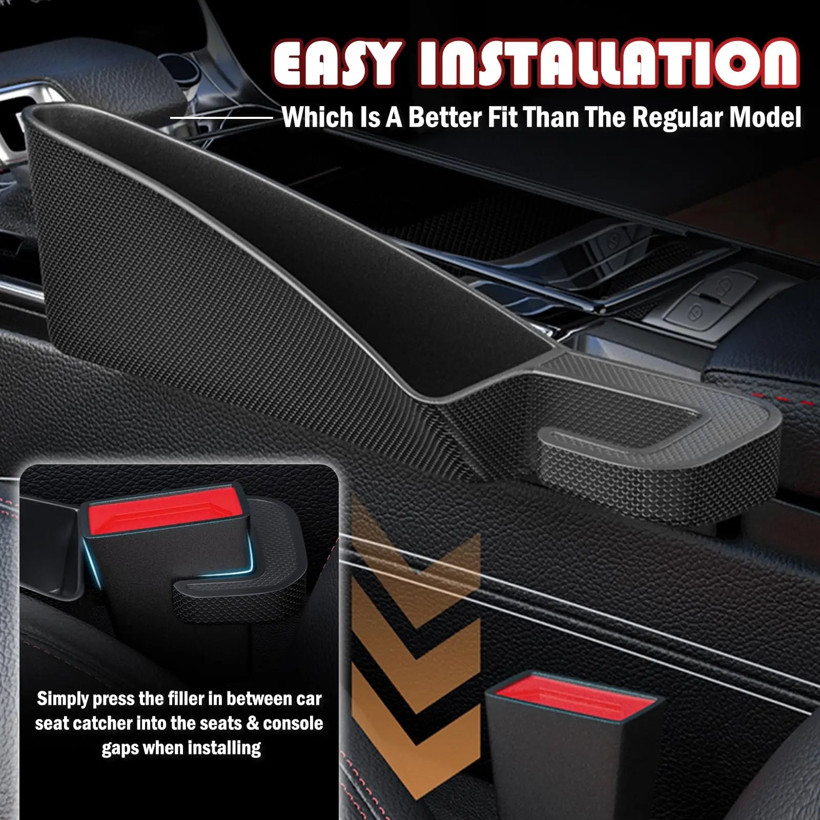 2Pcs Short Car Seat Gap Filler Seat Crevice Storage Box Bag Between Seats Console Organizer Decoration Interior Auto Accessories