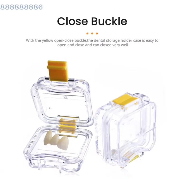No Slots Available Tooth Box Plastic Transparent Dentistry Membrane Box Denture Storage Box With Film Dental Crown And Bridges