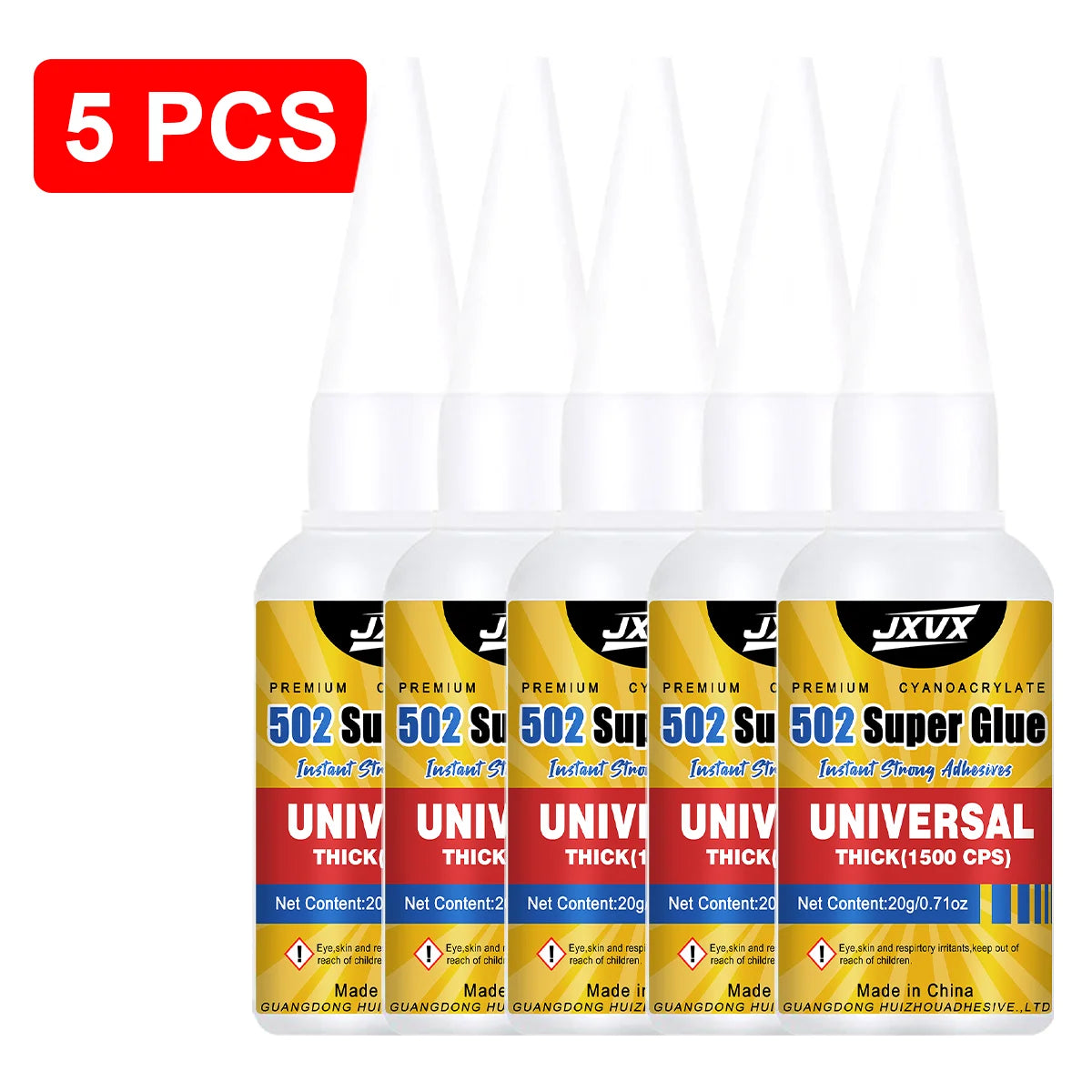 JXVX New 20g 502 Super Glue Quick-drying Cyanoacrylate Instant Leather Rubber Wood Glass Metal Strong Bond Liquid Adhesive Tool