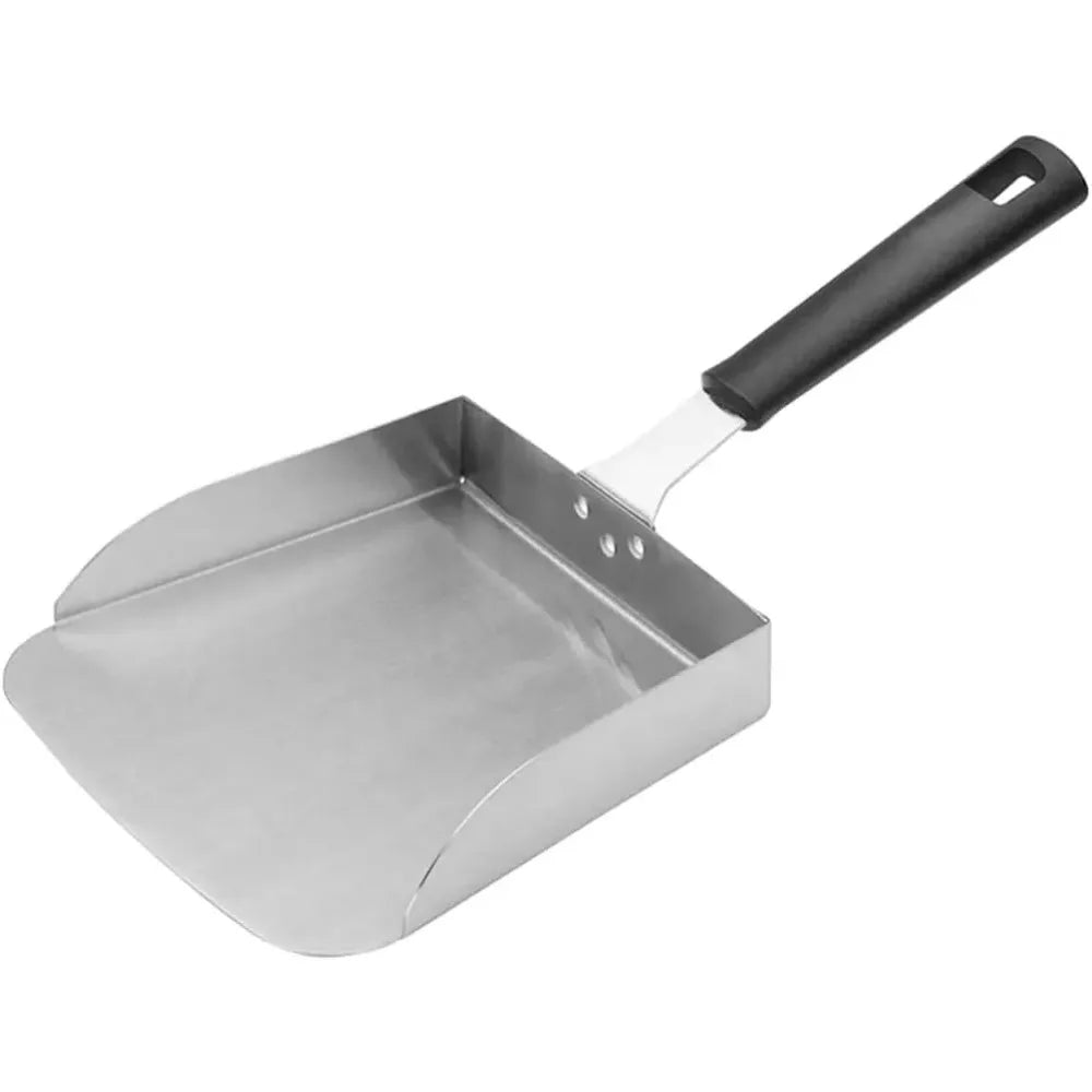 Griddle Food Mover Stainless Steel Hamburger Fries Spatula for Rice Vegetables Cooking Food Shovel Home Outdoor Camping BBQ Tool