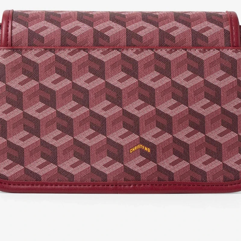 Luxury Monogram Messenger Bag Women Geometric Print 3D Cube Coated Canvas Crossbody Bag Classic Versatile Elegant Shoulder Bag