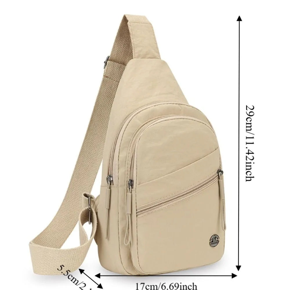 Stylish Large Capacity Crossbody Bag Waterproof Spacious Messenger Bag Multi-Pocket Nylon Material Tote Bag Travel Use