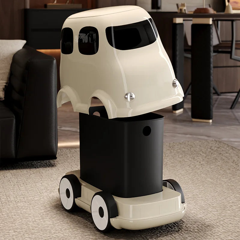 Retro Bus Car Trash Can Living Room Creative Cute Trash Can Household Removable Press Paper Basket