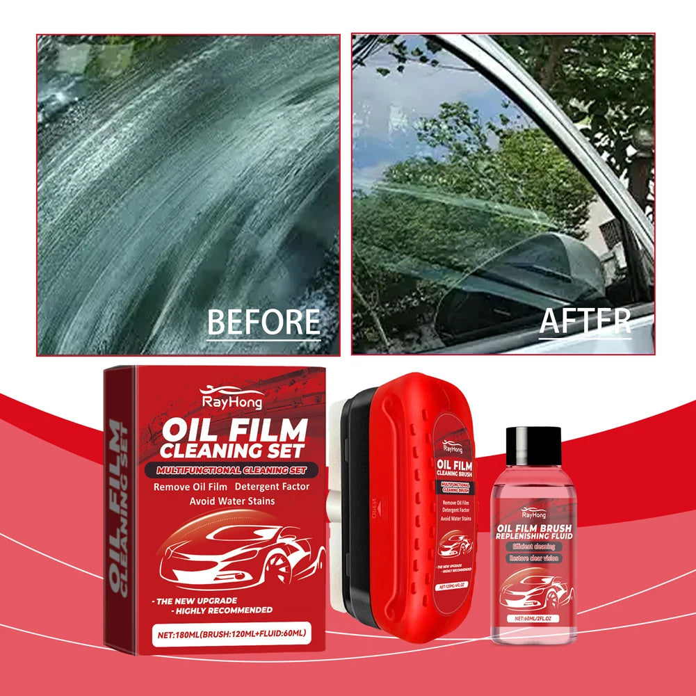 Car Glass Oil Film Remover Windshield Oil Film Cleaner Glass Sponge Cleaning Brush Glass Polishing Agent Car Maintenance Tools