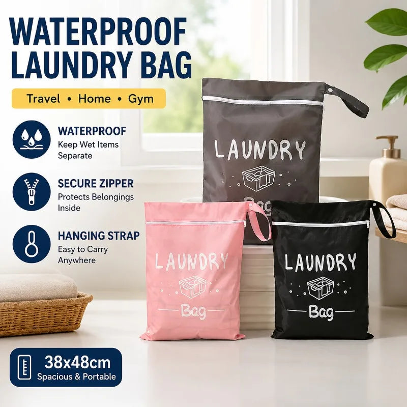 Drawstring Laundry Bag Made of Waterproof Oxford Fabric Portable Storage Pouch for Travel and Moving Tight Cord Closure Keeps