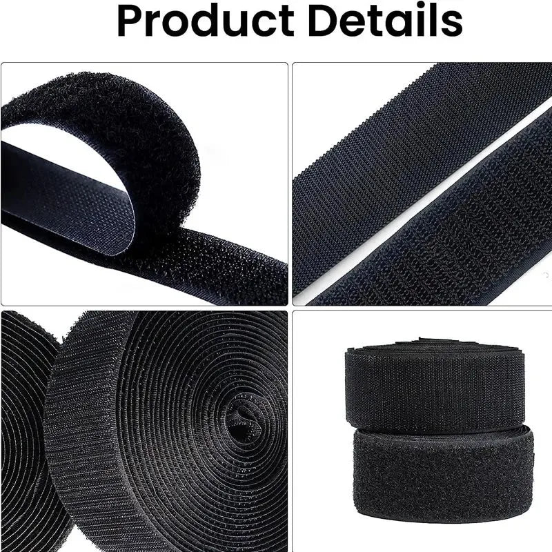 25Meter/Lot 16/20/25/30/38mm Black White Non-Adhesive Fastener Tape Hook and Loop Tape No Glue DIY Sewing Accessories Magic Tape