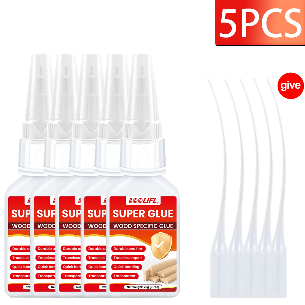 7PCS LOOLIFL 20ml Instant Strong Super Glue Universal Superglue Mighty Instant Glue for Resin Ceramic Metal Glass wood Fast Dry