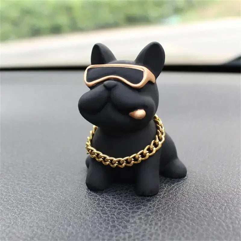 Wear-resistant Bulldog Car Ornaments Feel Comfortable Resin Material Car Dashboard Decoration Car Accessories Interior Decor