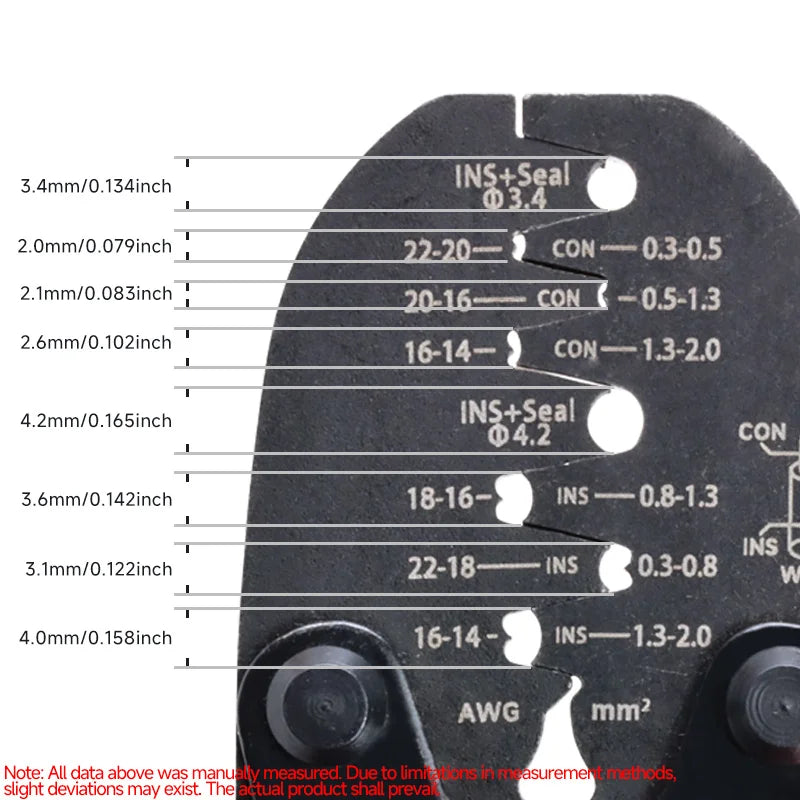 Waterproof terminal crimping pliers 22-14AWG Automobile connector crimping tool multi-function Electrical tools