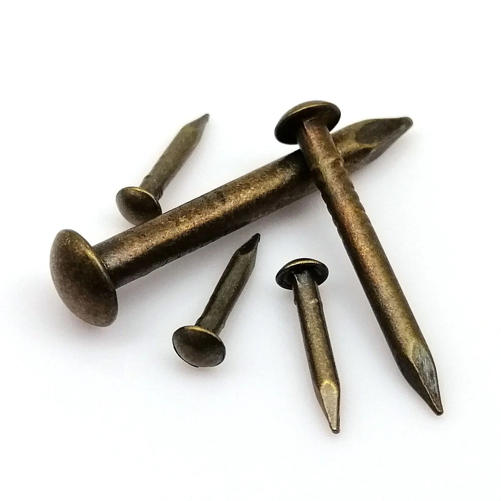 10/20/50/100pc 1.2mm 1.5mm 2mm 2.8mm Antique Brass Bronze Pure Copper Small Round Head Nail Stud for Furniture Hinge Jewelry Box