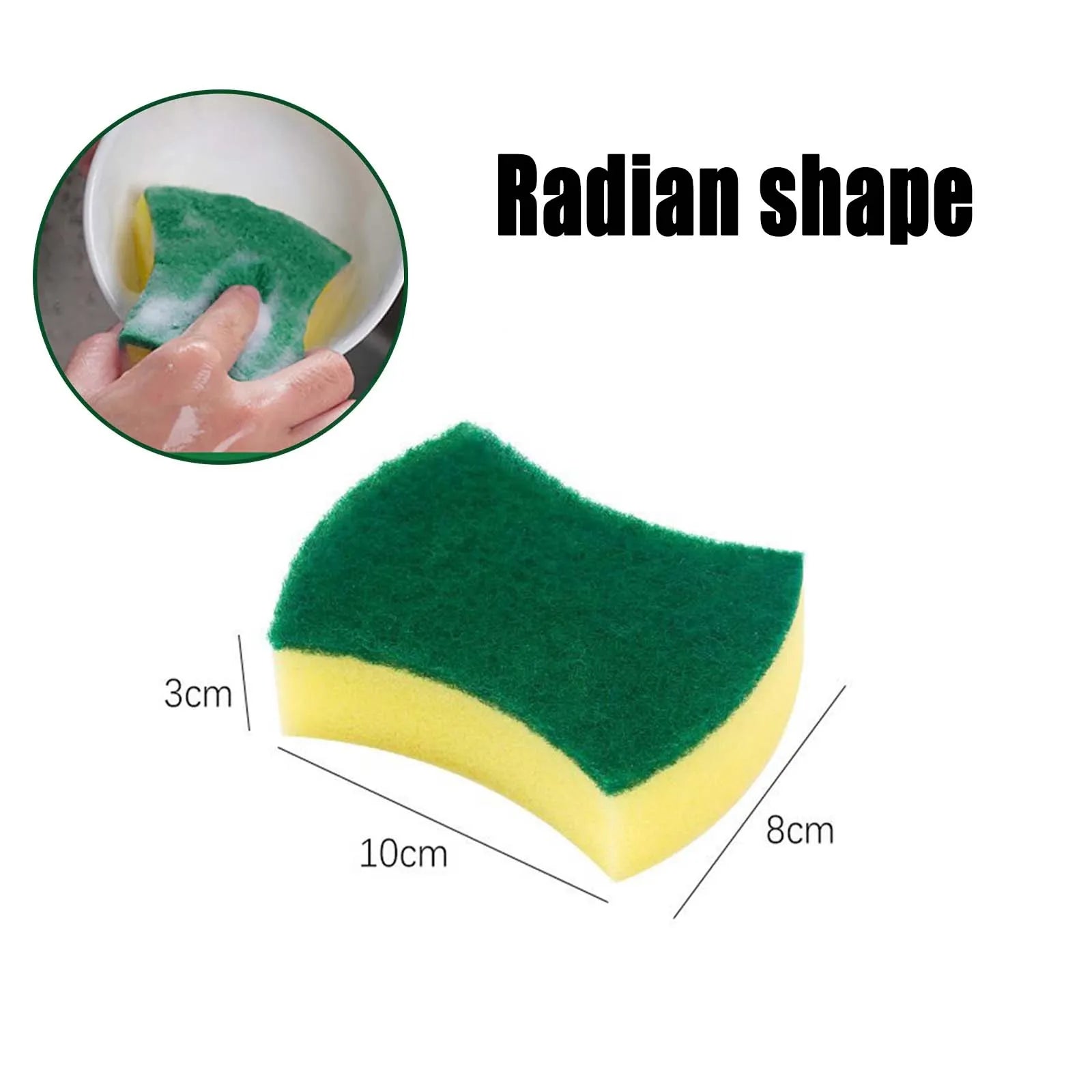2/50pcs Scouring Pad Double Sided Scrub Bowl Pot Cleaning Sponge Dish Washing Kitchen Tools Home Clean Supplies