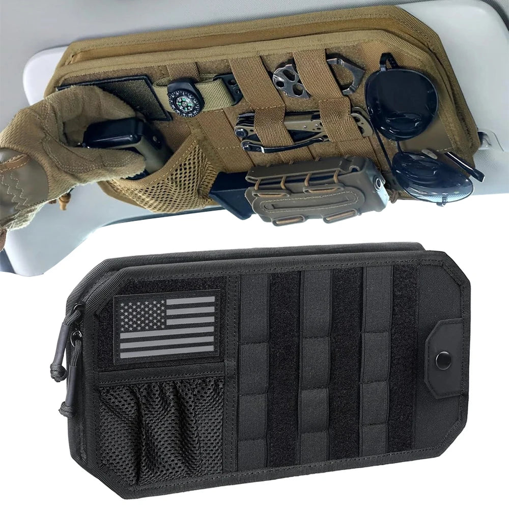 1PC Car Sun Visor Organizer Universal Car Sunshade Storage Clip for Car Accessories Storage Holder Molle Hunting Gears Bags