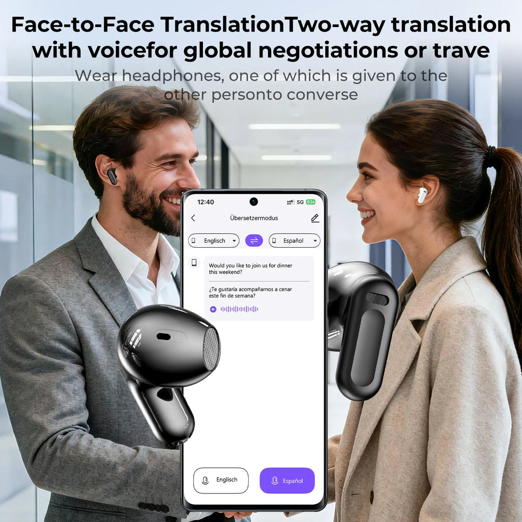 HTC NE20 Original Wireless Bluetooth Earphone In Ear AI Translate Earbud LED  Touchscreen HIFI Sound Noise Reduction Headset