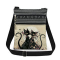 Cute Cartoon Black Cat Print Crossbody Bags Shoulder Bags For Women Daily Travel Portable Small Messenger Bags Catkeeper Gift