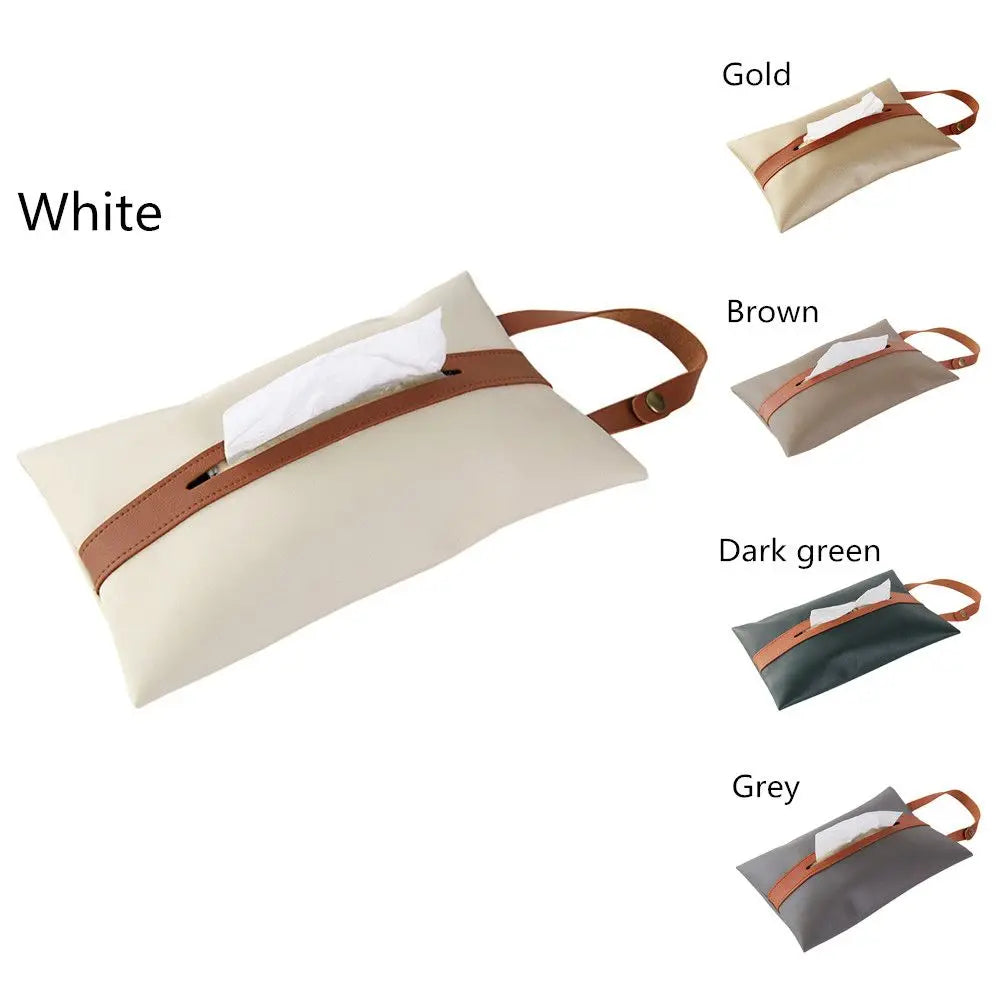 With Zipper Leather Pu Hanging For Car Hanging Tissue Cover Bag Toilet Tissue Storage Bag Car Tissue Box Paper Holder