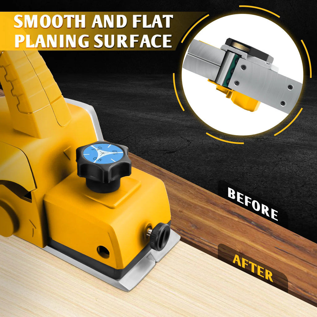 Brushless Electric Planer 15000RPM Cordless Handheld Power Planer Carpenter Home DIY for Dewalt 20V Battery (No Battery)