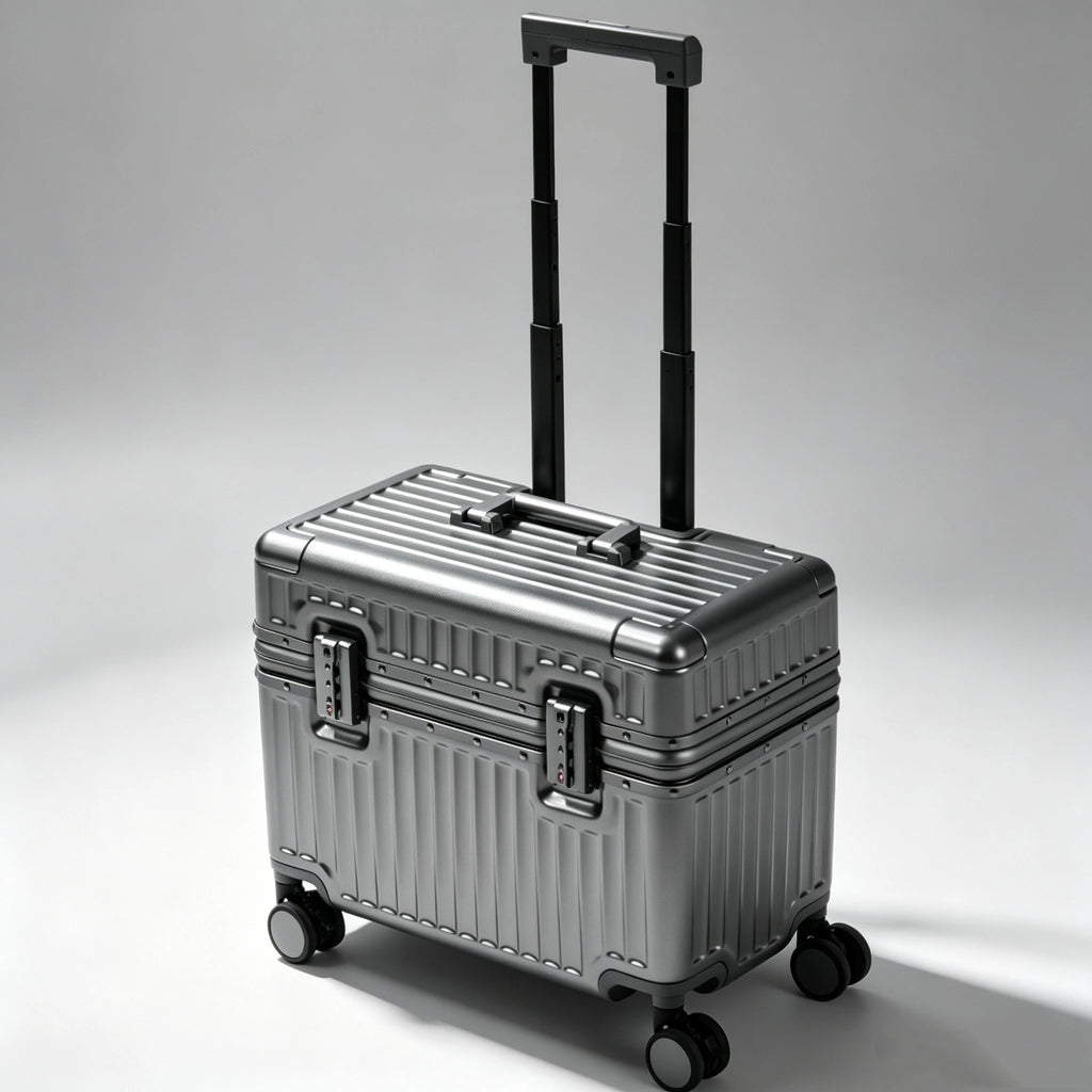 Top Opening Rolling Luggage 18/20 Boarding Carry-on Travel Photographer Suitcase PC Material with Aluminum Alloy Frame TSA Lock