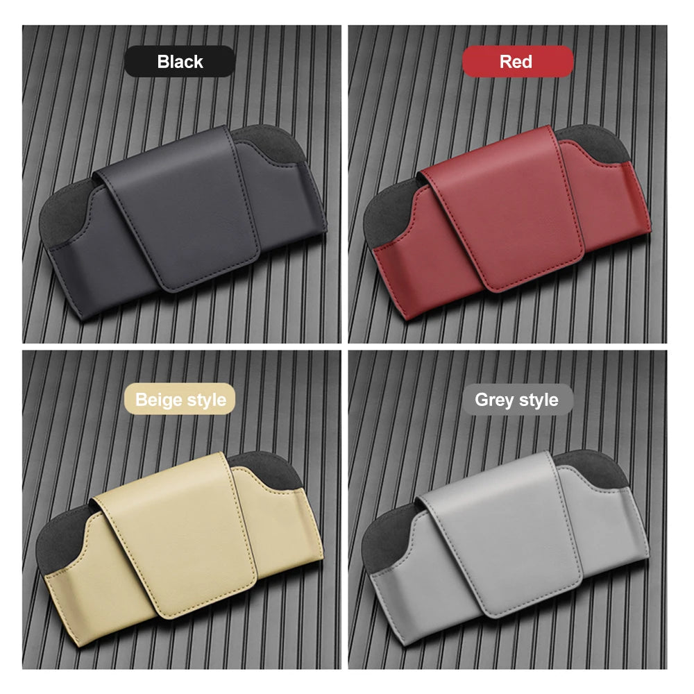 Universal Car Sunglasses Holder Case Magnetic Auto Sun Visor Glasses Box Clip Sunglasses Holder Fastener Eyeglasses Storage