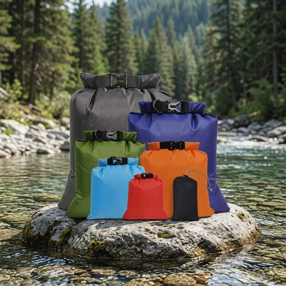 6 Pcs/Set Polyester Taffeta Outdoor Waterproof Storage Bags Lightweight Multi-Size Waterproof Storage Bags Waterproof Dry Bags