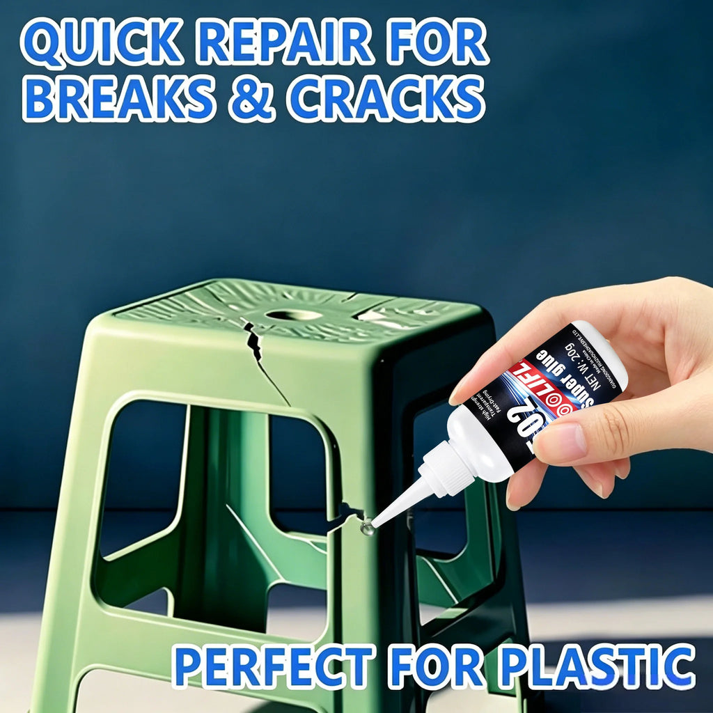 502 Super Strong Quick-Drying Adhesive, Professionally Used for Daily Repair of Toy Plastics, Is White, Transparent and Odorless