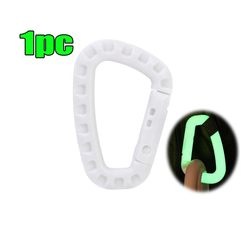 Luminous Lightweight Hook Glow in The Dark Outdoor Climbing Camping Backpack Tactical Hanging Buckle Ring D EDC Equipment Tools