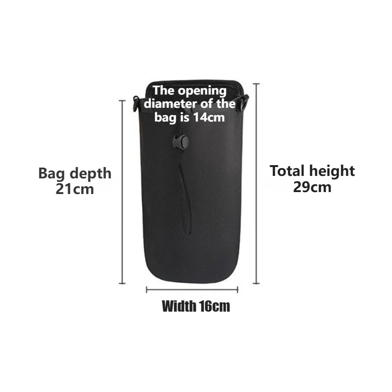 Universal Car Water Bottle & Thermos Holder For Center Console Side Mount with Storage Pocket Adjustable Strap Interior Organize