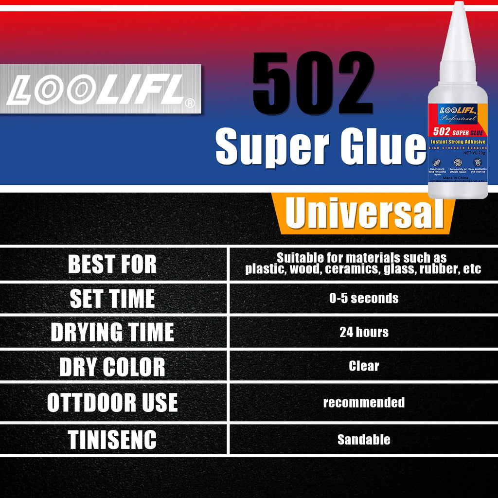 LOOLIFL 1-10 PCS Super glue 502 High Strength Quick-drying Cyanoacrylate Adhesive for leather, rubber, wood, Metal Liquid glue