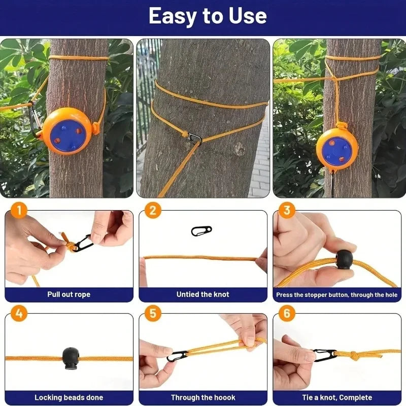 Clothesline Laundry Drying Rope Outdoor Clothes Line Windproof Anti-slip Retractable Cord for Hotel Camping Accessories