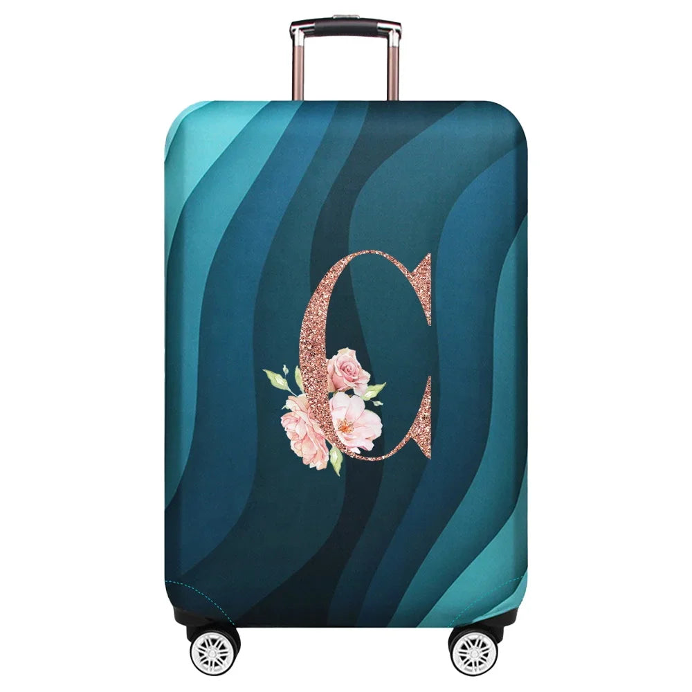Luggage Covers 18-32inch Protector Travel Luggage Suitcase Protective Cover Stretch Dust Covers Print Rose Gold Letter Series