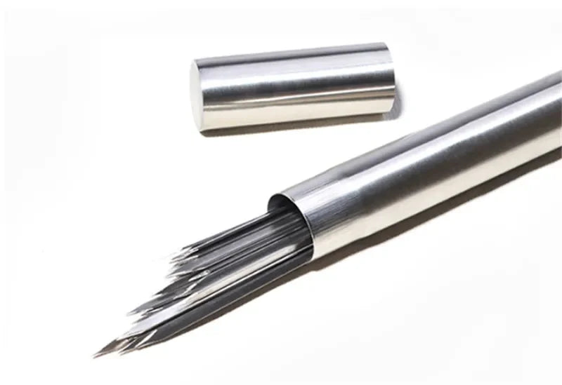 304 Stainless Steel 50 100pcs Barbeque BBQ Needle Stick Barrel Roast Kebab Meat Skewers Outdoor Camping Picnic tools grilling
