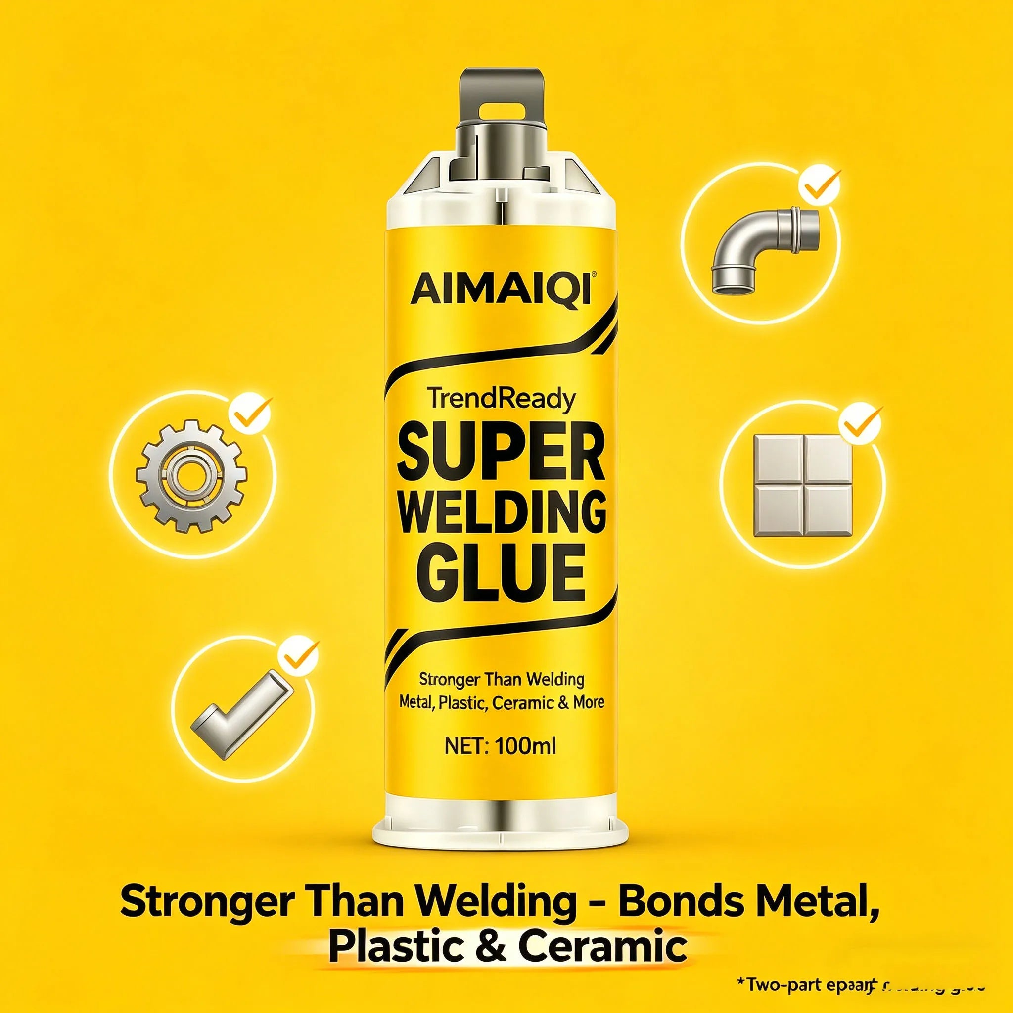 Super Welding Glue, High Strength Instant Adhesive Stronger Than Welding, Multi-Purpose Repair Glue for Metal, Plastic, Ceramic
