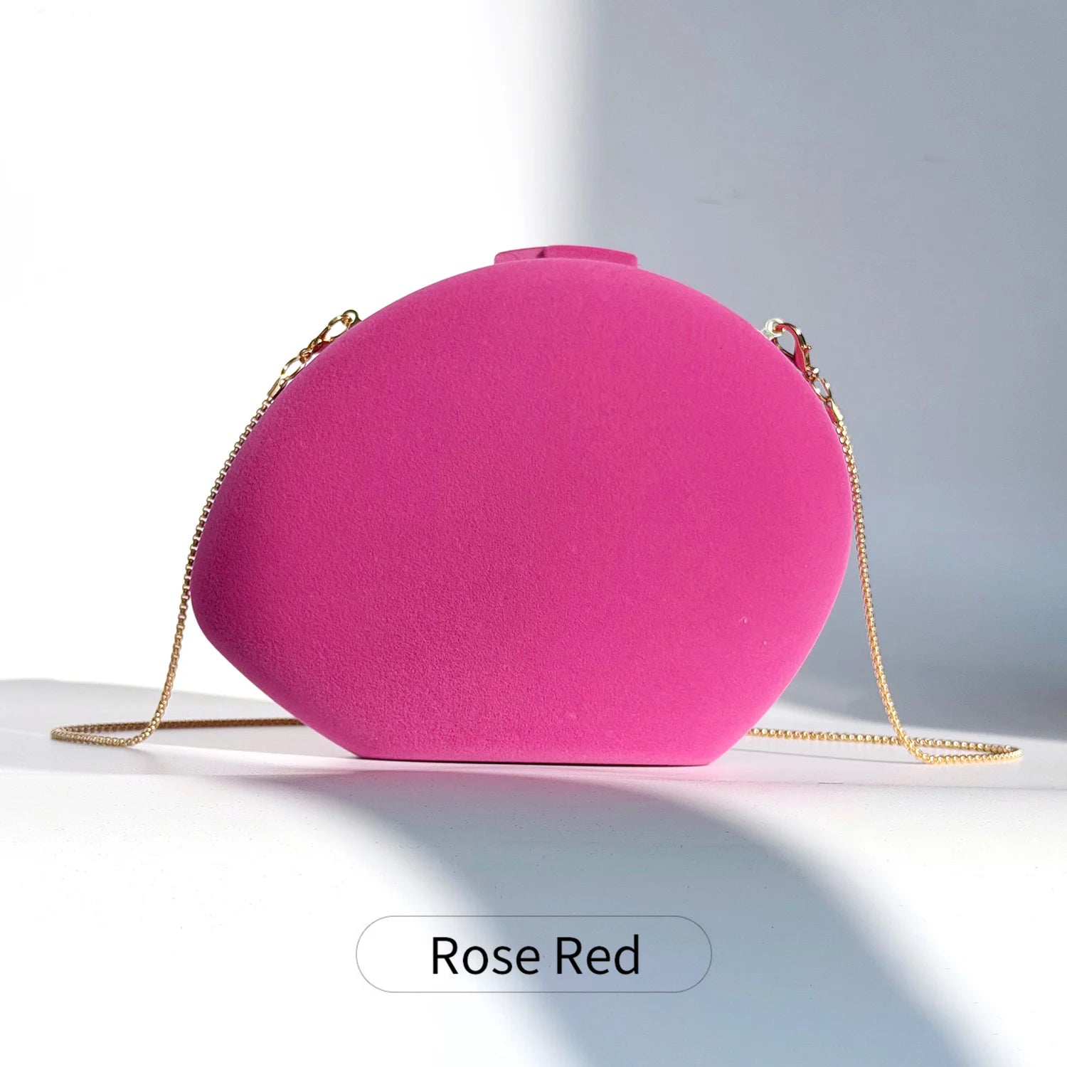 Designer velvet shell-shaped evening bag stylish wedding party clutch crossbody chain shoulder bag can hold mobile phone