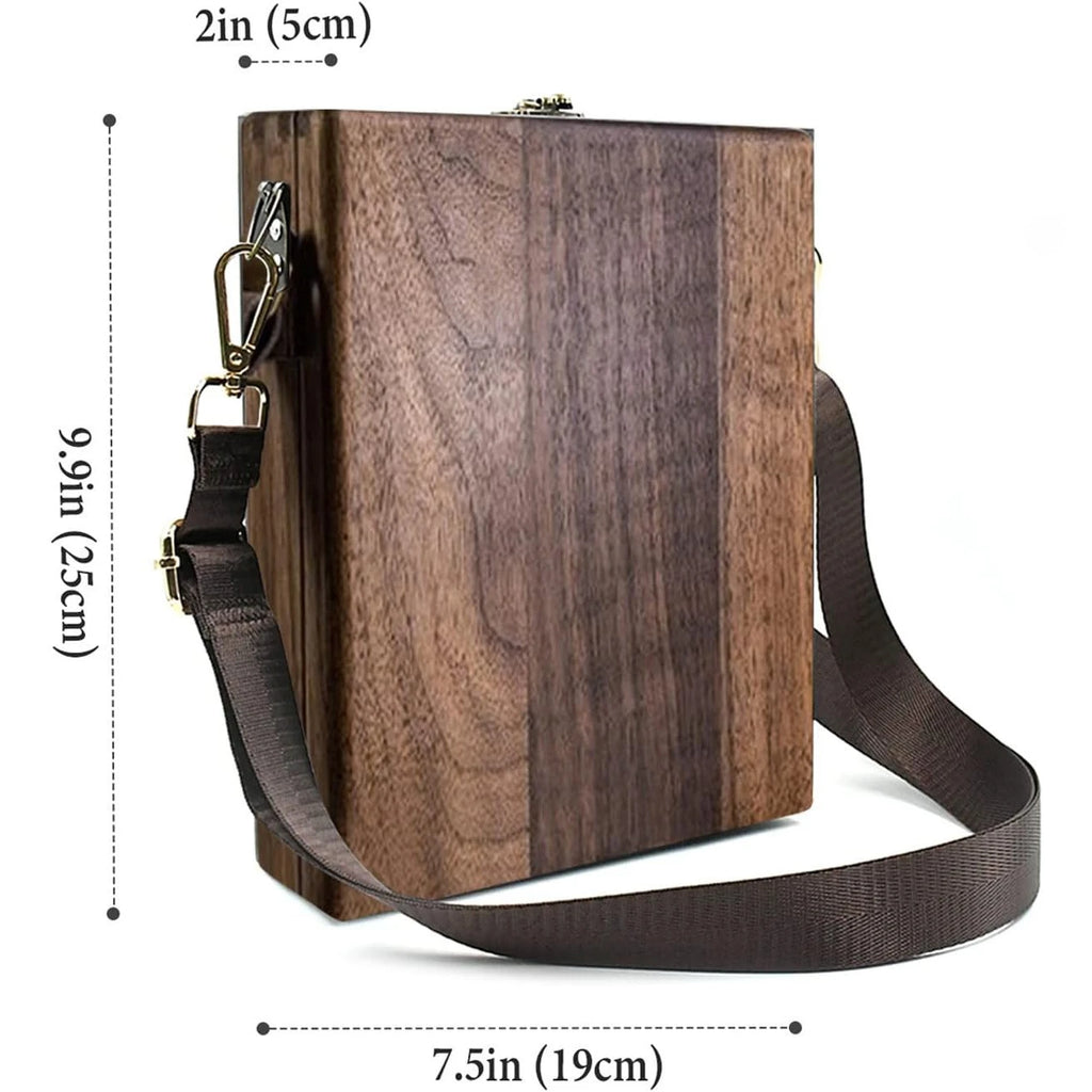 New Retro Nostalgic Writers Wood Box Bags Women Wood Messenger Bags Outdoor Multi-functional Sketch Bags Tool Storage Box Bags