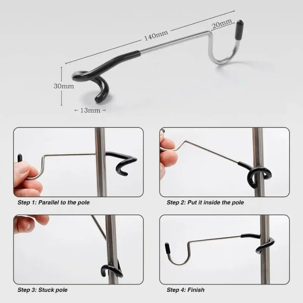 2/5Pcs Light Stand Holder Hooks Portable Tent Pole Lamp Hanger Hunting Fishing Lantern Hanger Outdoor Camping Tools
