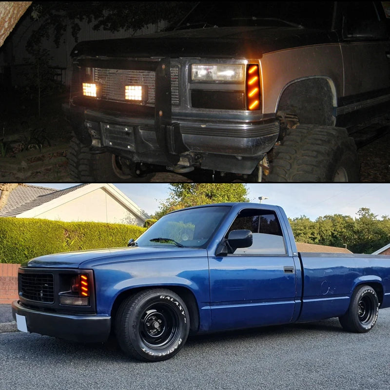 2x Car LED Front Side Marker Corner Lights For 1988-1993 GMCC1500 C2500 C3500 K1500 K2500 K3500 Turn SignalLights/Driving Lights