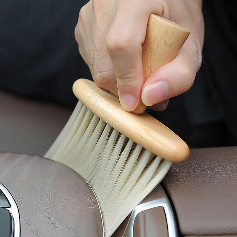 Wooden Soft Brush Keyboard cleaning kit Multifunctional cleaning brushes Car interior cleaning tools Crevice dust removal brush