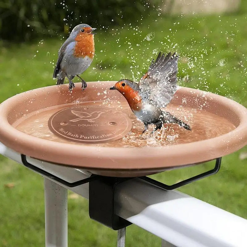 New【Bird Bath Copper Disk Copper Cleaning Disk Feeder Accessory Triple-Point Support Purifier Plate Patio Fountain Garden Bowl】