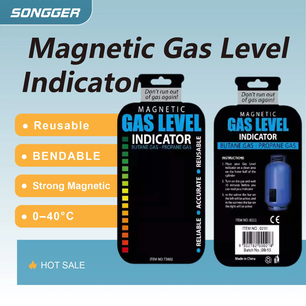 Magnetic Gas Level Indicator Reusable Propane Butane LPG Fuel Gauge for BBQ Camping Kitchen Cylinder Tank Sensor