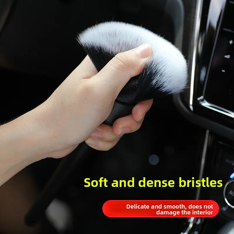Car Interior Cleaning Brush Set Soft Bristle Non-Scratch Air Vents Dashboard Crevices Dust Remover Angle Adjustable Detailing