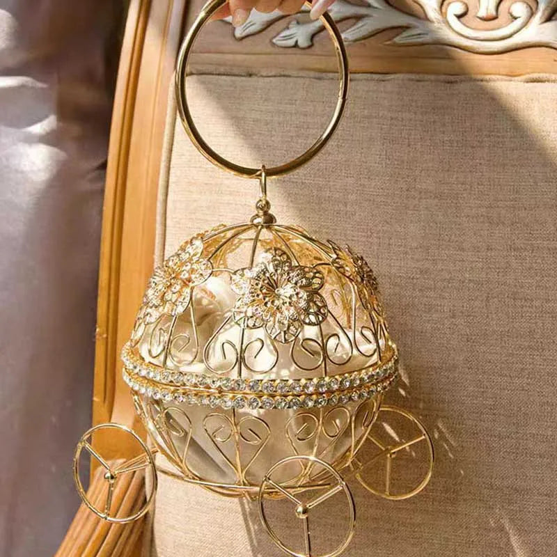 2026 New Latest Bird Shaped Caged Hollow Out Evening Purse Bag For Weddding Party