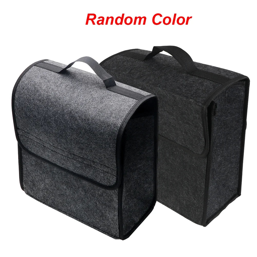 KKJOY Felt Car Trunk Organizer Folding Storage Bag for Auto Rear Seat Back Off-Road 4x4 Mounting Pouch Durable Accessories