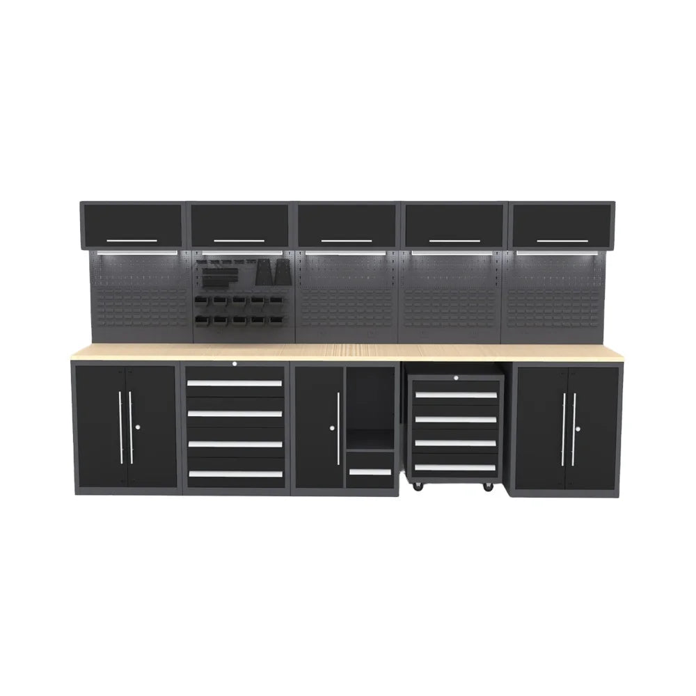 Premium Steel Workshop Tool Cabinet Combination With Drawer Wall  Double-Door  Ideal Storage For Garage